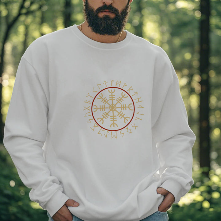 WorldNorse Helm Of Awe With Rune Circle Sweatshirt