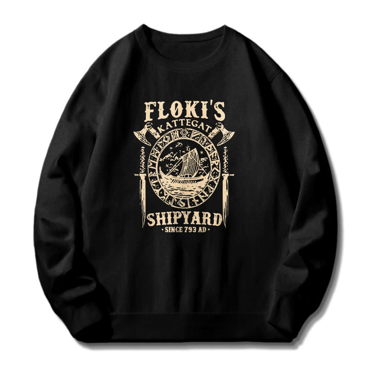 WorldNorse Shipyard Viking Ship And Sword Sweatshirt