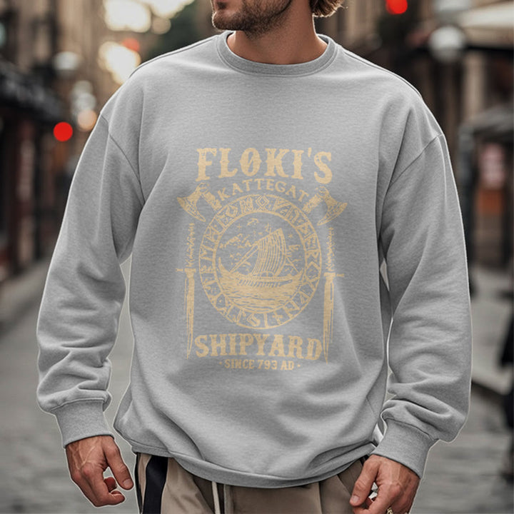 WorldNorse Shipyard Viking Ship And Sword Sweatshirt