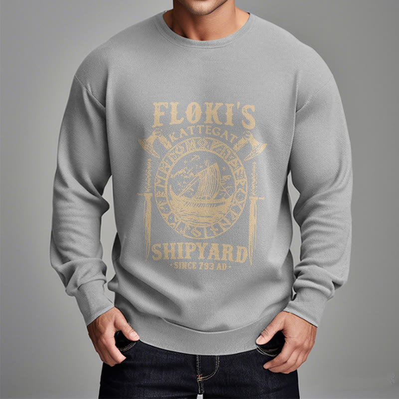 WorldNorse Shipyard Viking Ship And Sword Sweatshirt