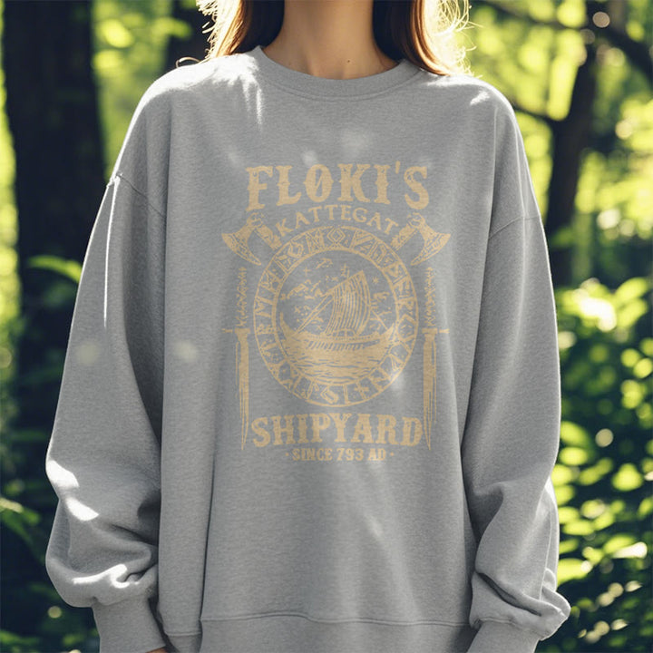 WorldNorse Shipyard Viking Ship And Sword Sweatshirt