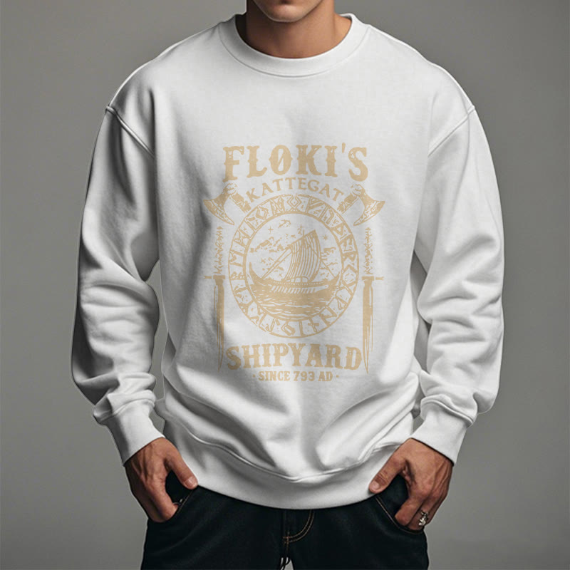 WorldNorse Shipyard Viking Ship And Sword Sweatshirt