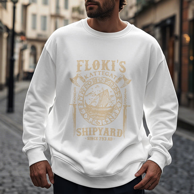 WorldNorse Shipyard Viking Ship And Sword Sweatshirt