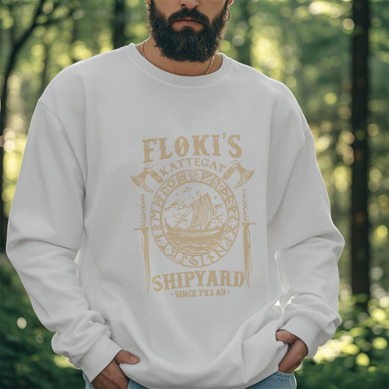 WorldNorse Shipyard Viking Ship And Sword Sweatshirt