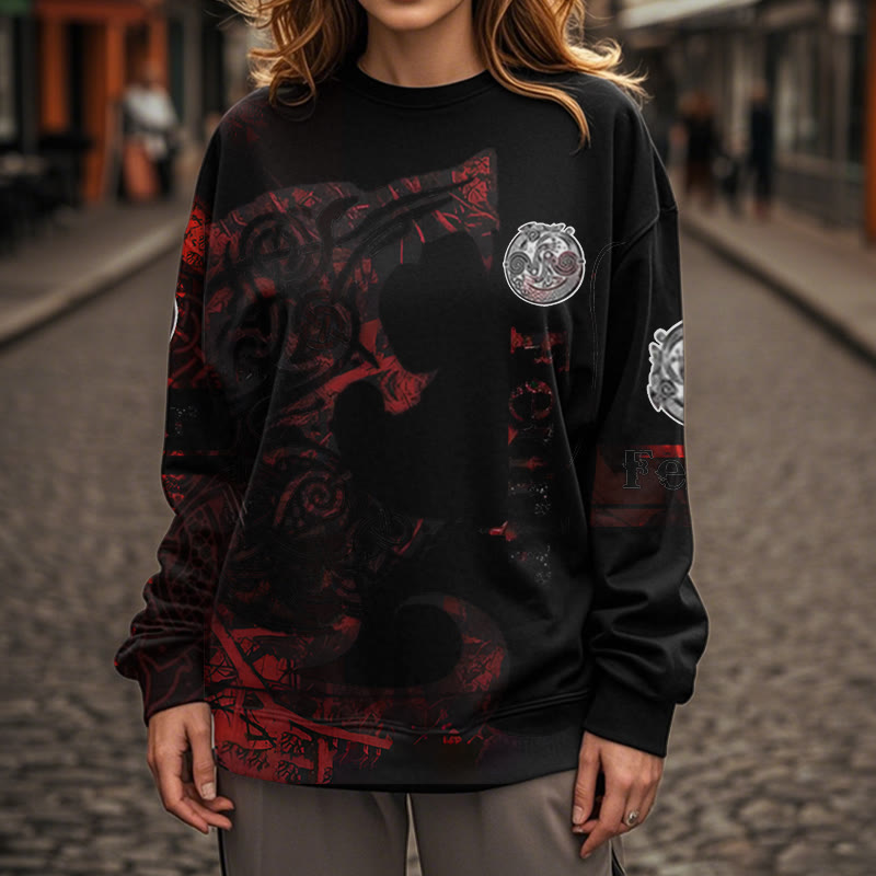 WorldNorse Viking Wolve Fenrir Blood Sweatshirt