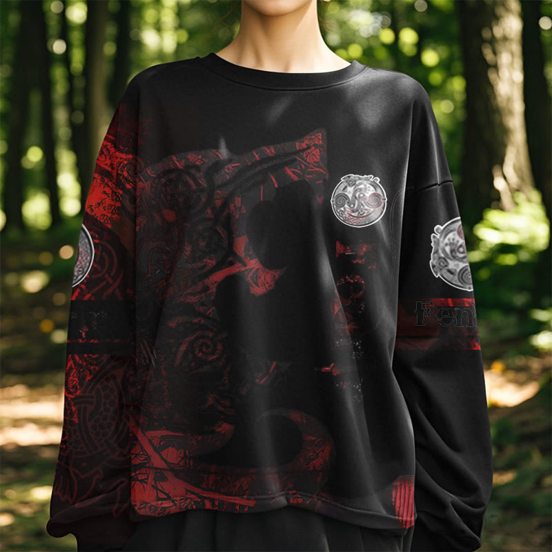 WorldNorse Viking Wolve Fenrir Blood Sweatshirt