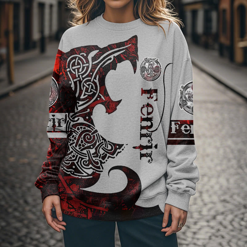 WorldNorse Viking Wolve Fenrir Blood Sweatshirt