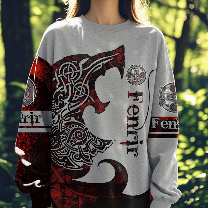 WorldNorse Viking Wolve Fenrir Blood Sweatshirt