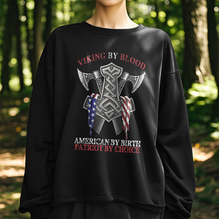 WorldNorse Viking By Blood Mjolnir Axe Celtic Knot Sweatshirt - image 8