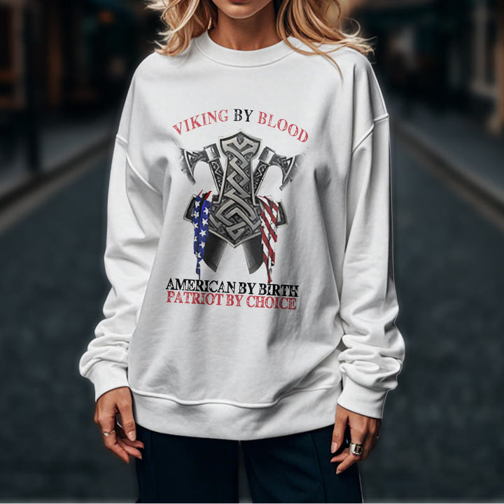 WorldNorse Viking By Blood Mjolnir Axe Celtic Knot Sweatshirt