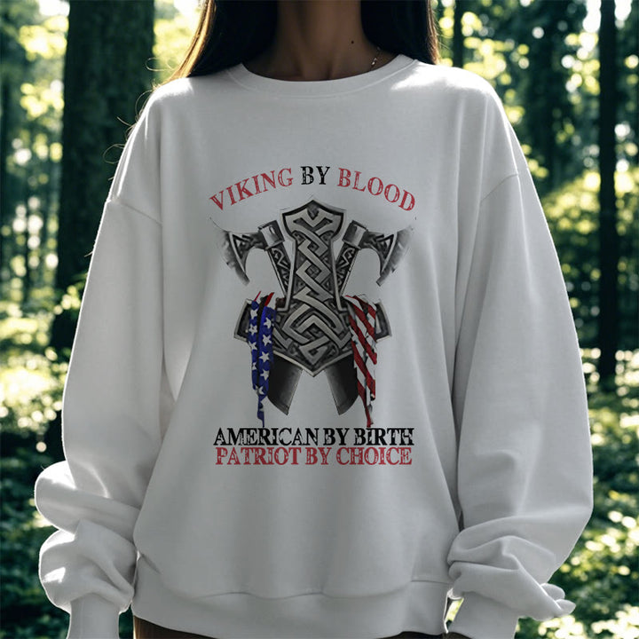 WorldNorse Viking By Blood Mjolnir Axe Celtic Knot Sweatshirt