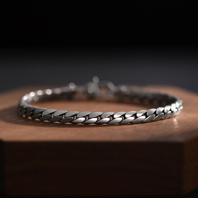 WorldNorse Flat Cuban Link Clasp Bracelet