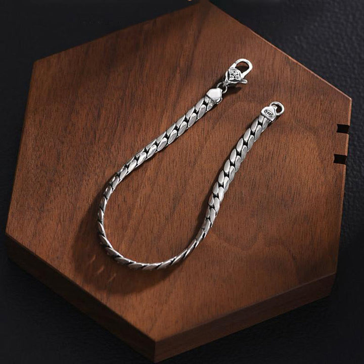 WorldNorse Flat Cuban Link Clasp Bracelet