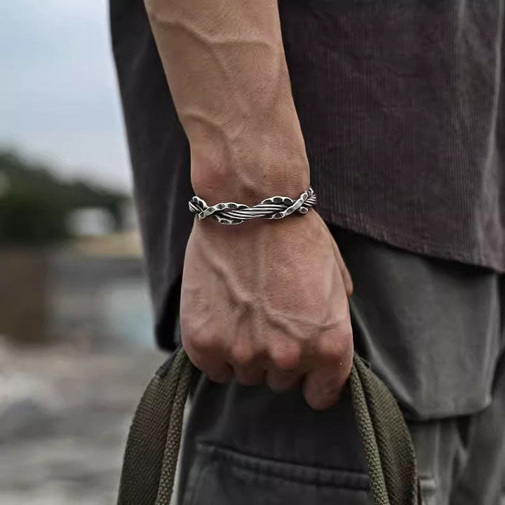 WorldNorse Handmade Hammered Braided Bracelet