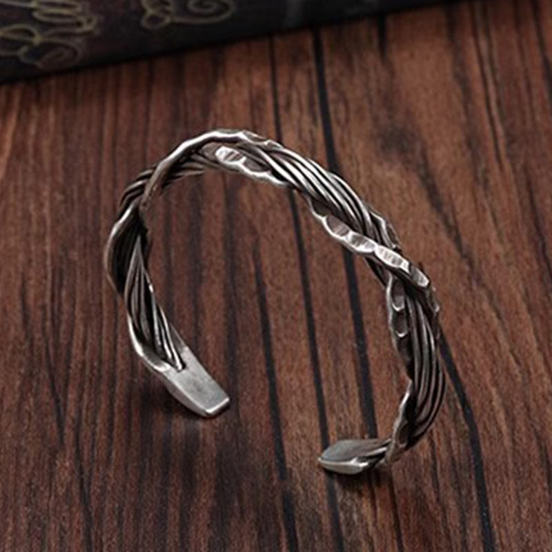 WorldNorse Handmade Hammered Braided Bracelet