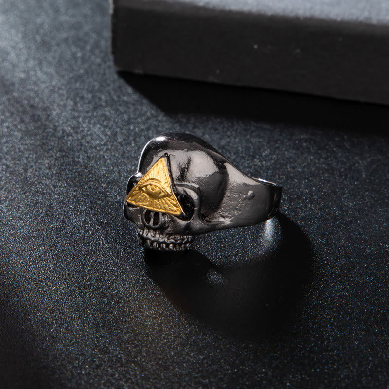 WorldNorse All Seeing Eye Skull Ring