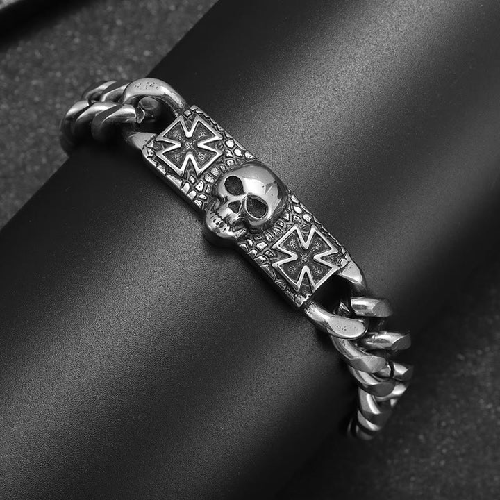 WorldNorse Skull Cross Stainless Steel Bracelet