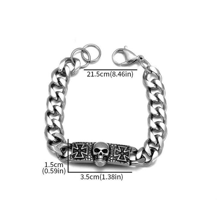 WorldNorse Skull Cross Stainless Steel Bracelet