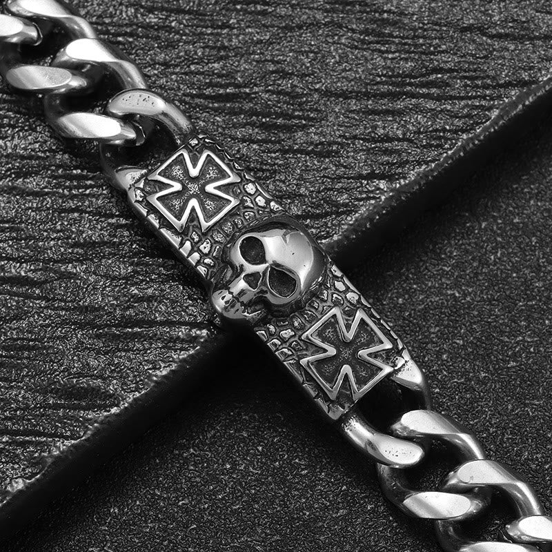 WorldNorse Skull Cross Stainless Steel Bracelet