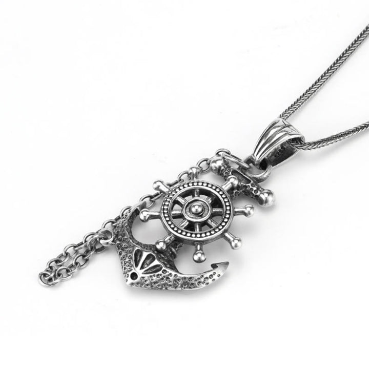 WorldNorse Marine Anchor Wheel Necklace