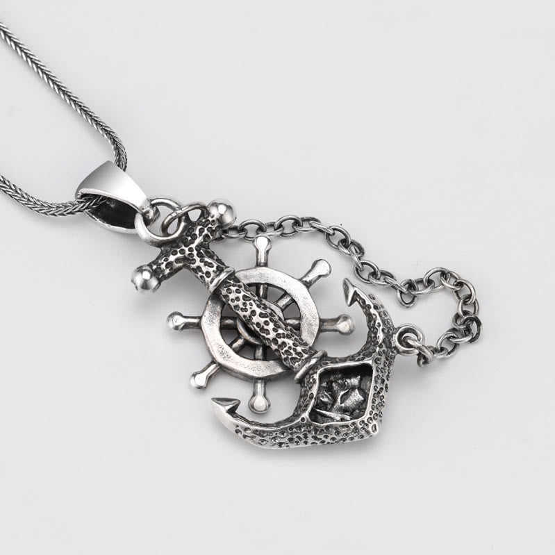 WorldNorse Marine Anchor Wheel Necklace