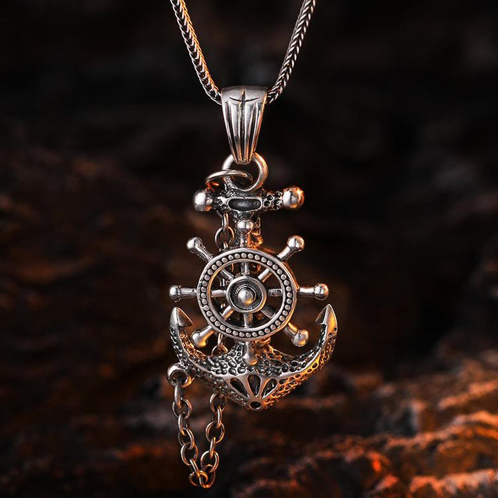 WorldNorse Marine Anchor Wheel Necklace