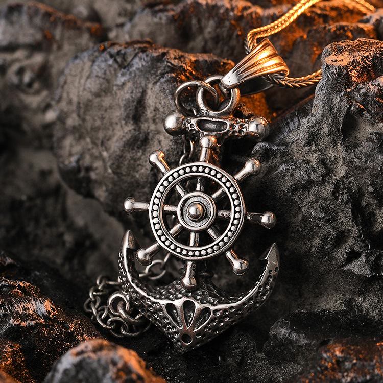 WorldNorse Marine Anchor Wheel Necklace