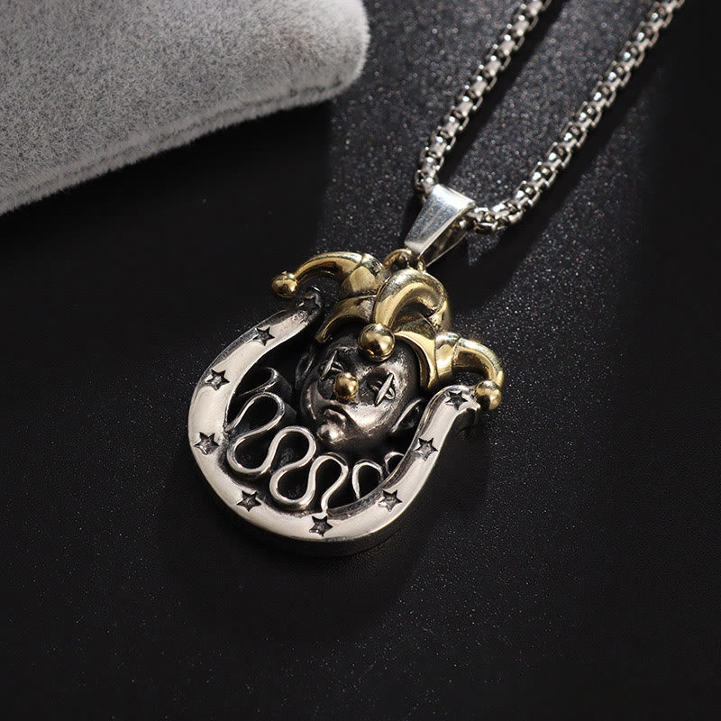 WorldNorse Clown Horseshoe Star Necklace