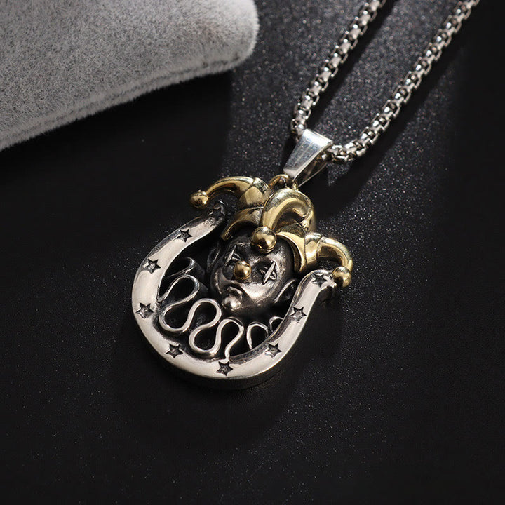 WorldNorse Clown Horseshoe Star Necklace