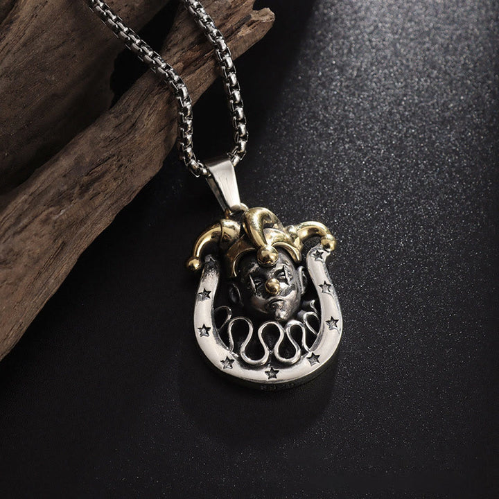 WorldNorse Clown Horseshoe Star Necklace