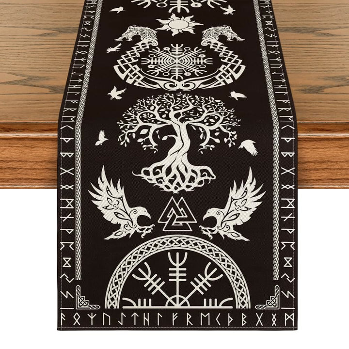 WorldNorse Yggdrasil Mjolnir Rune Table Runner