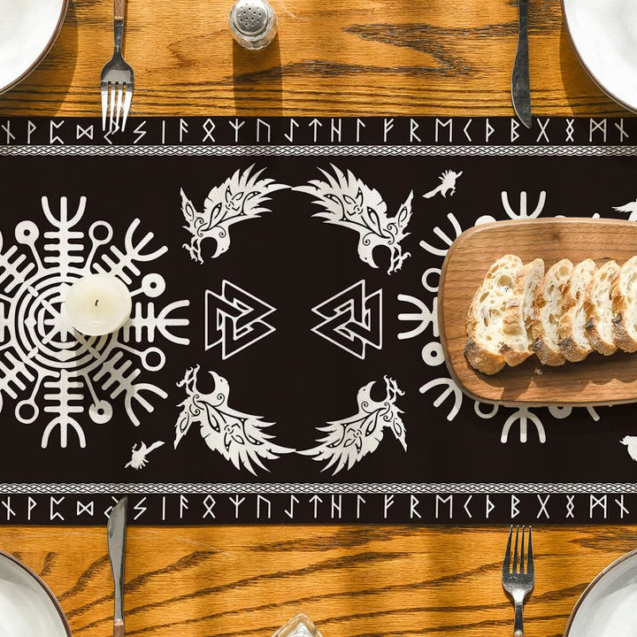 WorldNorse Yggdrasil Mjolnir Rune Table Runner