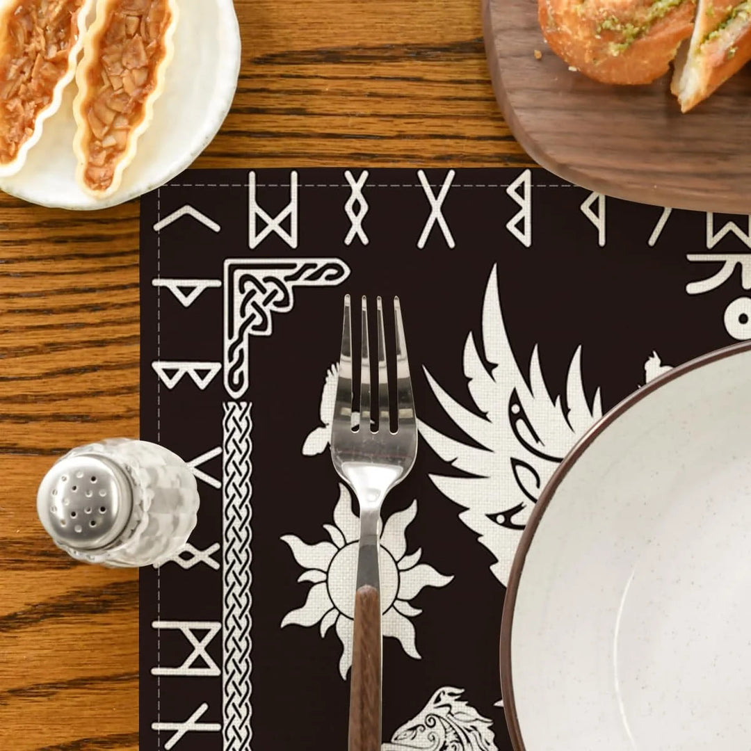 WorldNorse Celtic Knot Raven Table Runner