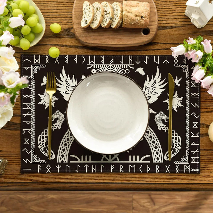 WorldNorse Celtic Knot Raven Table Runner