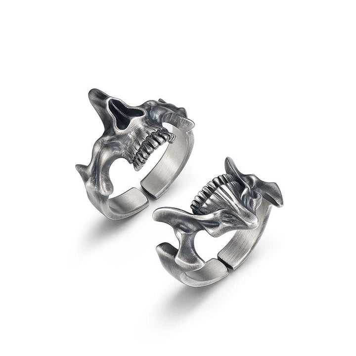 WorldNorse 2 Pcs Skull Mask Design Ring Set