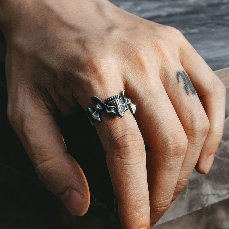 WorldNorse 2 Pcs Skull Mask Design Ring Set