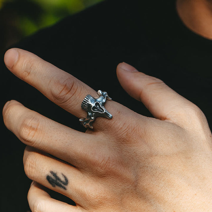 WorldNorse 2 Pcs Skull Mask Design Ring Set