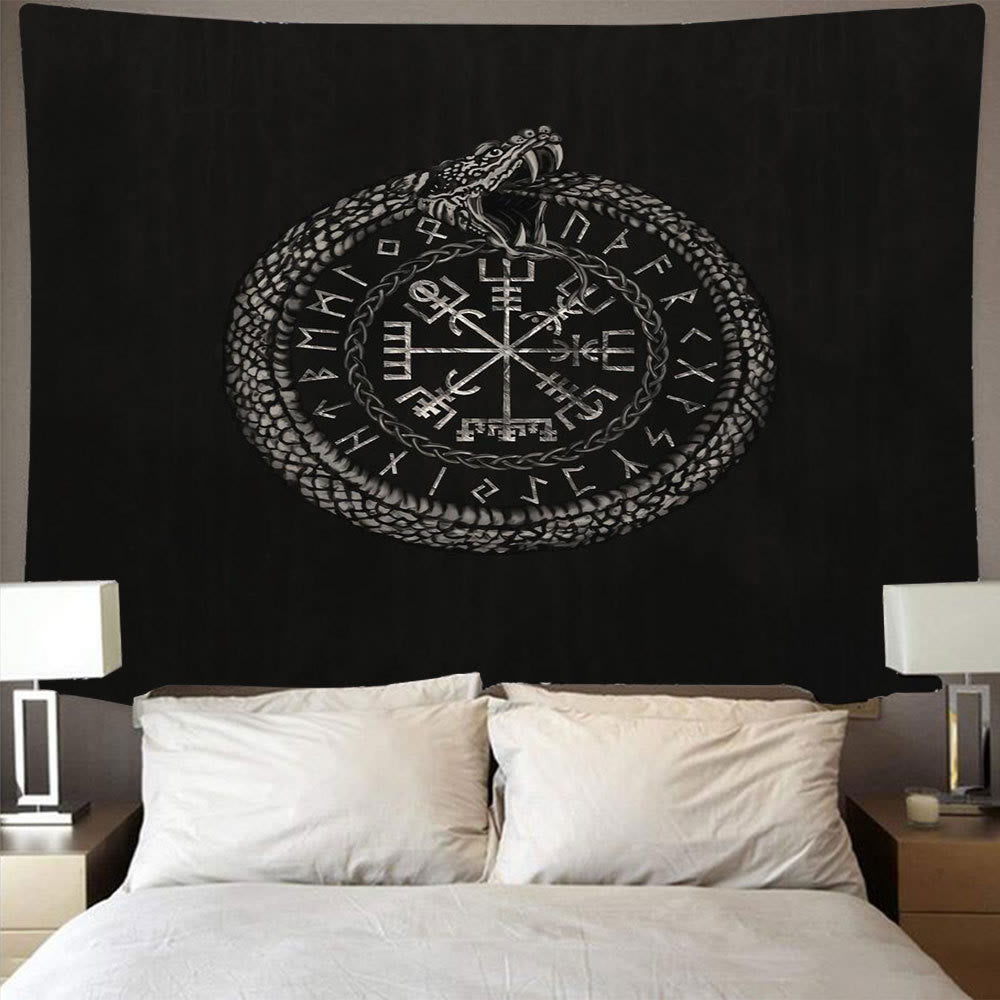 WorldNorse Viking Wolves Rune Tapestry