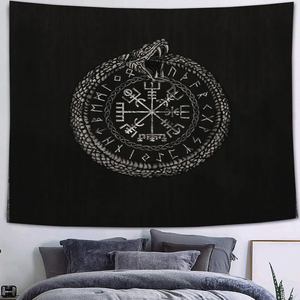 WorldNorse Viking Wolves Rune Tapestry