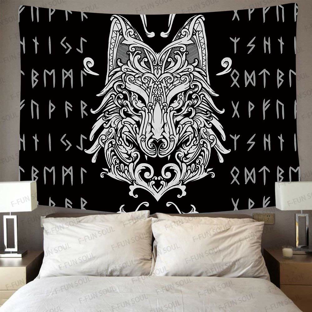 WorldNorse Yggdrasil Wolves Rune Tapestry