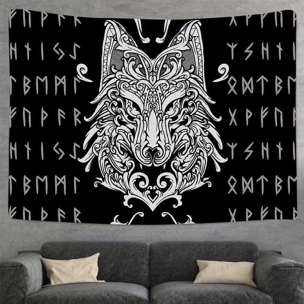 WorldNorse Yggdrasil Wolves Rune Tapestry