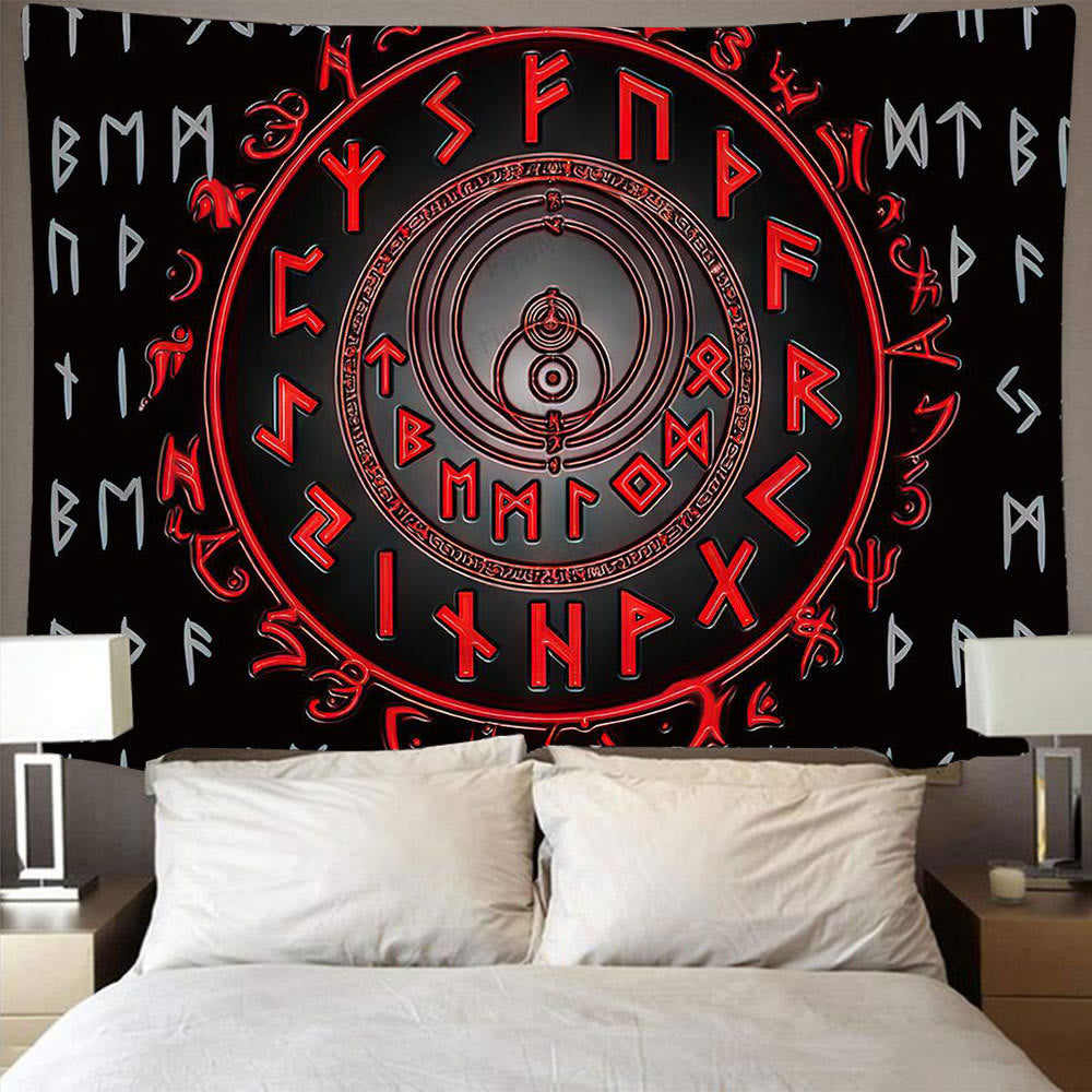 WorldNorse Yggdrasil Wolves Rune Tapestry