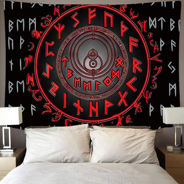 WorldNorse Viking Wolves Rune Tapestry