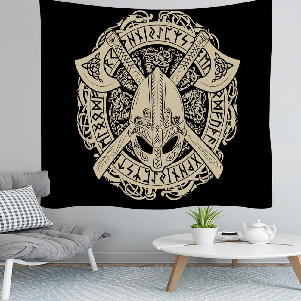 WorldNorse Viking Wolves Rune Tapestry