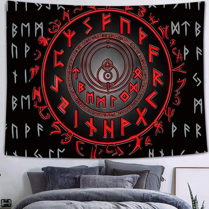 WorldNorse Viking Wolves Rune Tapestry