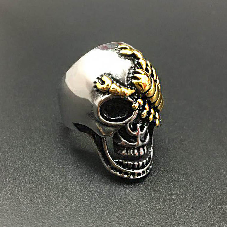 WorldNorse Stainless Steel Scorpion Skull Ring