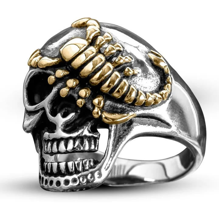 WorldNorse Stainless Steel Scorpion Skull Ring