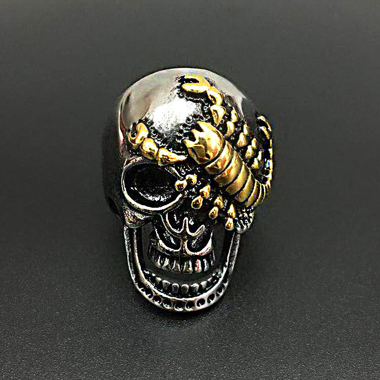 WorldNorse Stainless Steel Scorpion Skull Ring