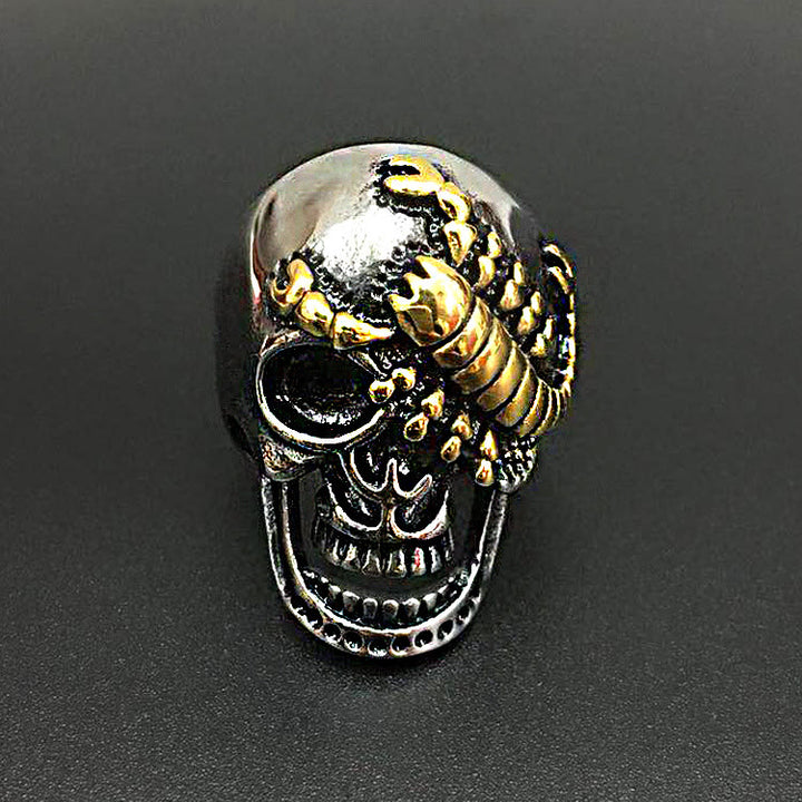 WorldNorse Stainless Steel Scorpion Skull Ring