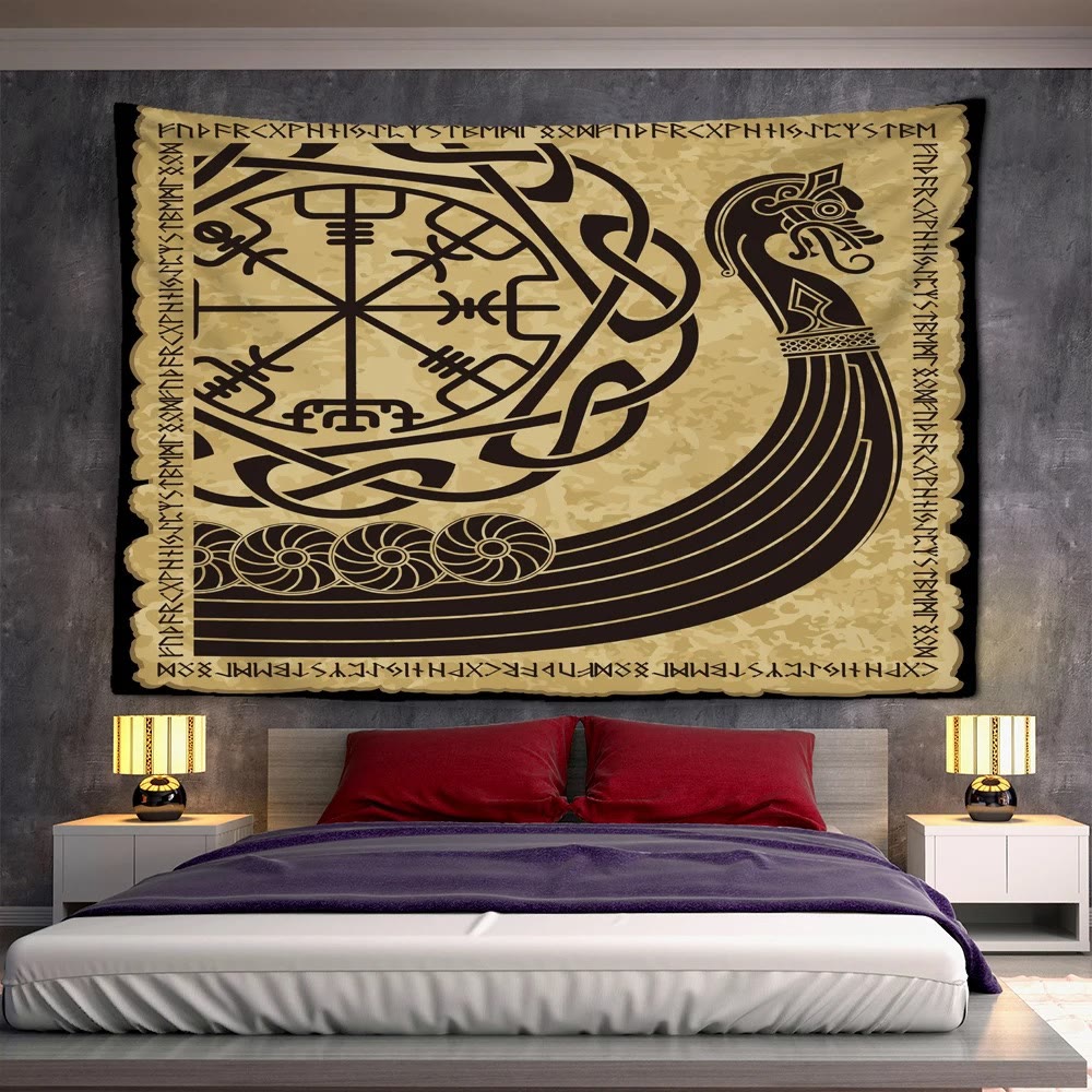 WorldNorse Mjolnir Yggdrasil Rune Tapestry